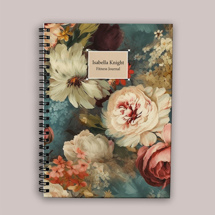 Fitness Journal - Teal Flowers