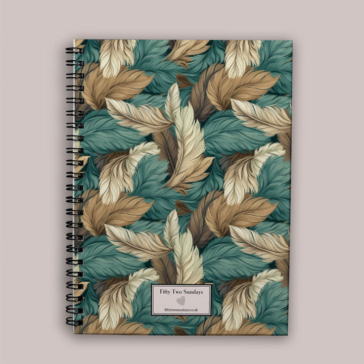 Academic Diary - Teal Feathers