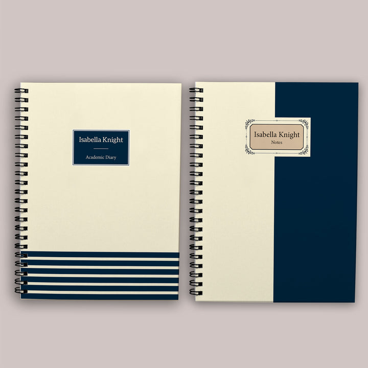 Academic Diary & Notebook Set - Cream Lash