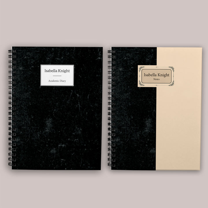 Academic Diary & Notebook Set - Washed Black