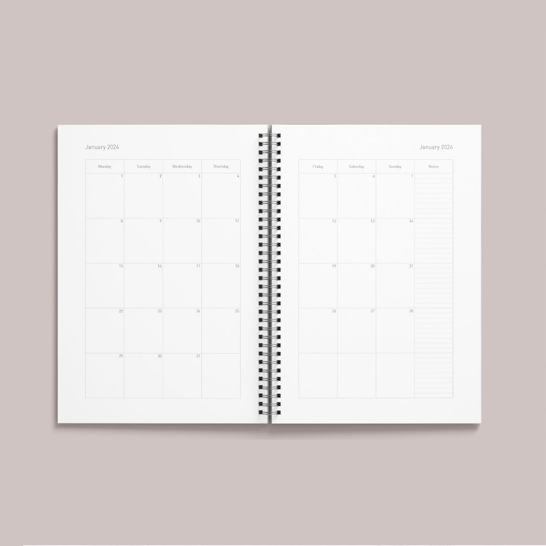 Academic Diary & Notebook Set - White Waves