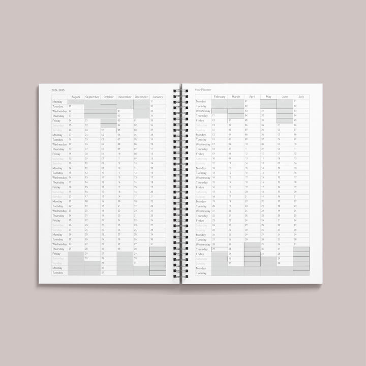 Academic Diary & Notebook Set - Washed Black