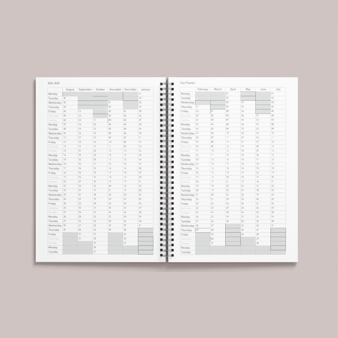 Academic Diary & Notebook Set - White Waves