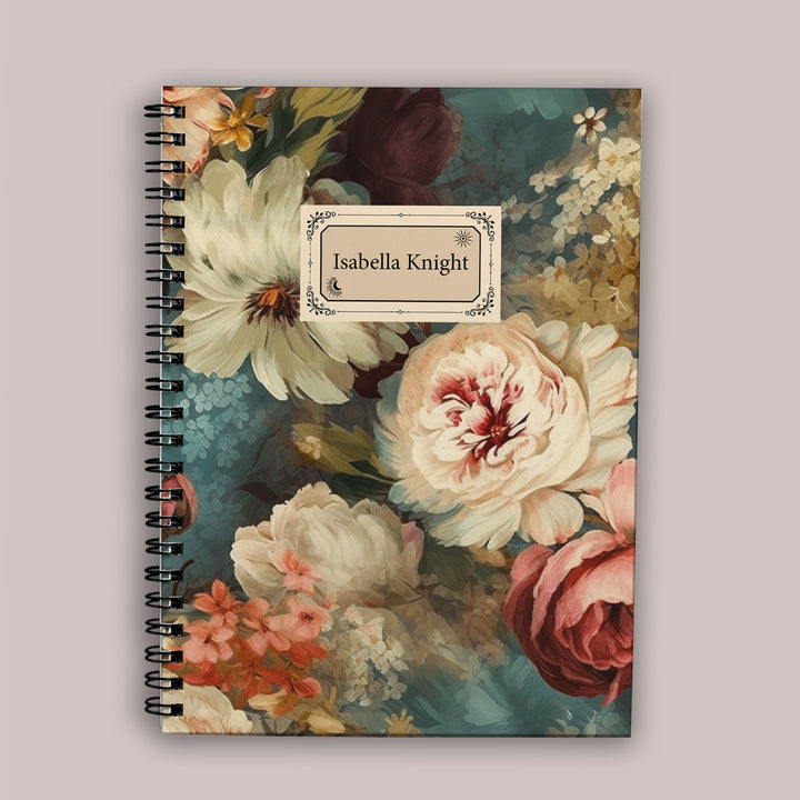 Wellness Journal - Teal Flowers